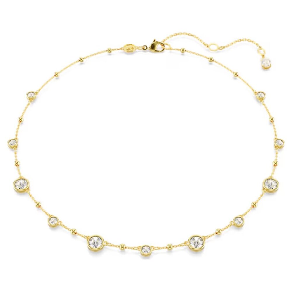 SWAROVSKI Imber necklace Round cut, Scattered design, White, Gold-tone plated - Picture 5 of 11